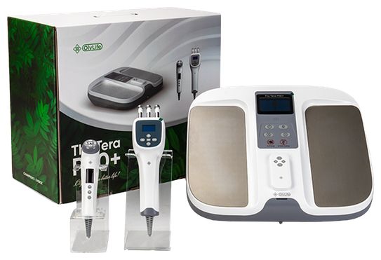 Tera-P90+ set with box, foot pad and handheld beauty devices